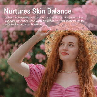 Multani Naturals Rose Water Toner | Oily Acne Prone Dry Combination Skin | Pore Tightening & Glowing Skin | Fades Blemishes, Brightens & Smoothens | Women & Men | SLS & PARABEN FREE
