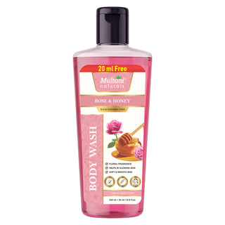 Multani Natural Rose & Honey Body Wash | Floral Fragrance | For Glowing, Soft & Smooth Skin | Gentle Daily Cleanser