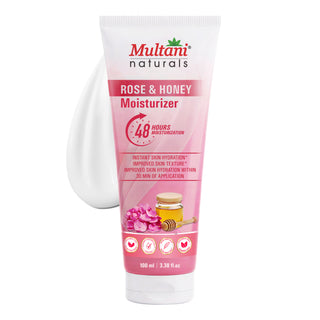 Multani Naturals Rose & Honey Moisturizer| Instant Skin Hydration | Improved Skin Texture | Hydrate Your Skin Within 30 Minutes of Application