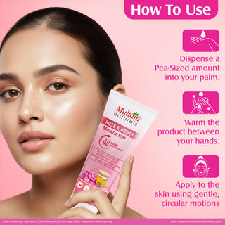 Multani Naturals Rose & Honey Moisturizer| Instant Skin Hydration | Improved Skin Texture | Hydrate Your Skin Within 30 Minutes of Application