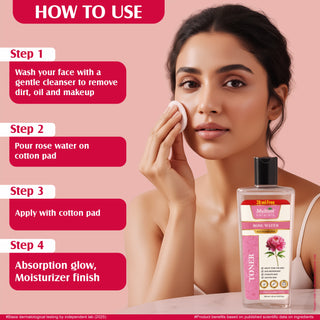 Multani Naturals Rose Water Toner | Oily Acne Prone Dry Combination Skin | Pore Tightening & Glowing Skin | Fades Blemishes, Brightens & Smoothens | Women & Men | SLS & PARABEN FREE