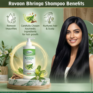 Rovaan Bhringa Hair Shampoo for Hair Growth | Cleans Hair & Scalp