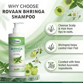 Rovaan Bhringa Hair Shampoo for Hair Growth | Cleans Hair & Scalp