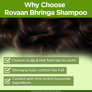 Rovaan Bhringa Hair Shampoo for Hair Growth | Cleans Hair & Scalp