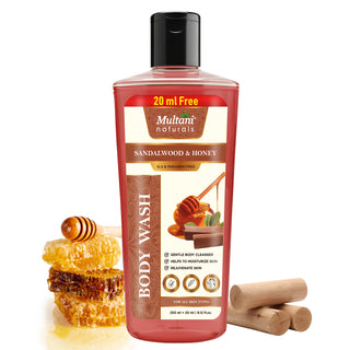 Multani Naturals Sandalwood & Honey Body Wash | Gentle Body Cleanser| Helps To Moisturize Skin | Rejuvenate Skin ||