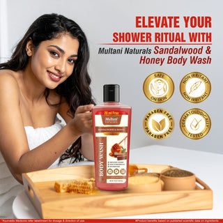 Multani Naturals Sandalwood & Honey Body Wash | Gentle Body Cleanser| Helps To Moisturize Skin | Rejuvenate Skin ||