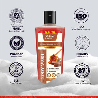 Multani Naturals Sandalwood & Honey Body Wash | Gentle Body Cleanser| Helps To Moisturize Skin | Rejuvenate Skin ||
