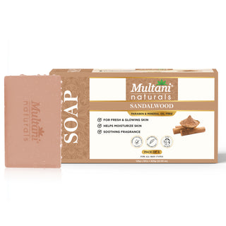 Multani Naturals Sandalwood Soap I Ayurvedic Bath Soap for Men & Women I Handmade Herbal Soap Bar with Sandalwood Extract & Glycerin I Heals & Calms your Skin, Reduces Fine Lines