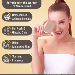 Multani Naturals Sandalwood Soap I Ayurvedic Bath Soap for Men & Women I Handmade Herbal Soap Bar with Sandalwood Extract & Glycerin I Heals & Calms your Skin, Reduces Fine Lines