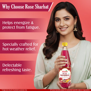 Multani Rose Sharbat | Natural refreshing drink enriched with Saunf, Rose, Mango, Khas, Nilofar, Banafsha & Shankhpushpi | Instant summer drink