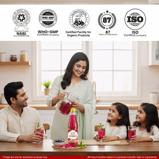 Multani Rose Sharbat | Natural refreshing drink enriched with Saunf, Rose, Mango, Khas, Nilofar, Banafsha & Shankhpushpi | Instant summer drink