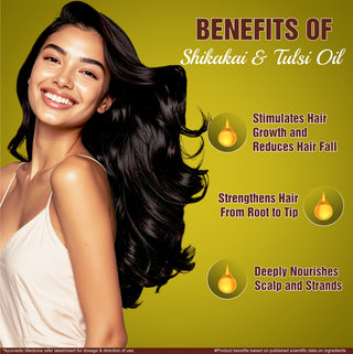 Multani Naturals Shikakai & Tulsi Hair Oil | Soothes Scalp | For soft &shiny Hair | Nurtures Scalp& Hair |Helps Fight Dandruff |