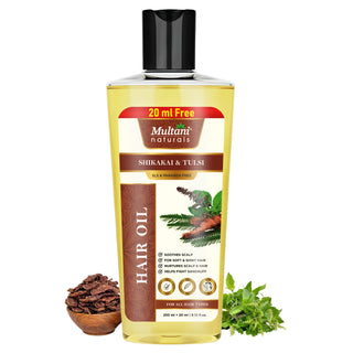 Multani Naturals Shikakai & Tulsi Hair Oil | Soothes Scalp | For soft &shiny Hair | Nurtures Scalp& Hair |Helps Fight Dandruff |