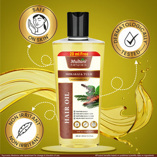 Multani Naturals Shikakai & Tulsi Hair Oil | Soothes Scalp | For soft &shiny Hair | Nurtures Scalp& Hair |Helps Fight Dandruff |
