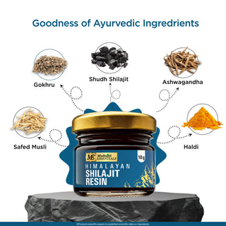 Multani Essentials Himalayan Shilajit Resin with Ashwagandha, Gokhru, Haldi, Safed Musli | Supports Stamina & Rejuvenation | More Than 70% Fulvic Acid