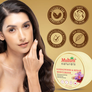 Multani Naturals Sandalwood & Kesar Moisturizer | Help In Soothes Skin & Radiant Skin Feel | Suitable for All Skin Types