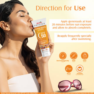 Multani Naturals SPF 50 Vitamin C Sunscreen Lotion | Prevent Sunburn & Sun Tan for Men & Women