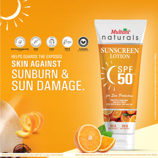Multani Naturals Cocoa Body Lotion for Long Lasting Nourishment & Multani Naturals SPF 50 PA++ Vitamin C Sunscreen Lotion