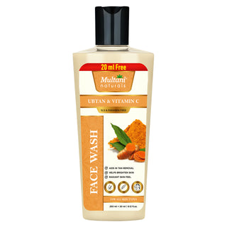 Multani Naturals Ubtan & Vitamin C Face Wash | Ayurvedic Face Cleanser with Essential Oils for Men & Women –Unisex I Face Cleanser Clinically & Dermatologically Tested Herbal Face Wash for Skin With Sulphate Free I  Kind to All Skin Types