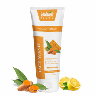 Multani Naturals Ubtan & Vitamin C Face Wash | Ayurvedic Face Cleanser with Essential Oils for Men & Women –Unisex I Face Cleanser Clinically & Dermatologically Tested Herbal Face Wash for Skin With Sulphate Free I  Kind to All Skin Types