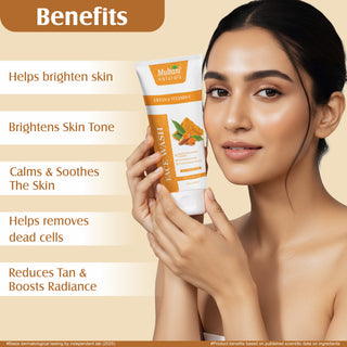 Multani Naturals Ubtan & Vitamin C Face Wash | Ayurvedic Face Cleanser with Essential Oils for Men & Women –Unisex I Face Cleanser Clinically & Dermatologically Tested Herbal Face Wash for Skin With Sulphate Free I  Kind to All Skin Types