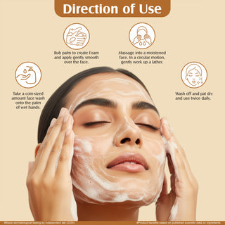 Multani Naturals Ubtan & Vitamin C Face Wash | Ayurvedic Face Cleanser with Essential Oils for Men & Women –Unisex I Face Cleanser Clinically & Dermatologically Tested Herbal Face Wash for Skin With Sulphate Free I  Kind to All Skin Types