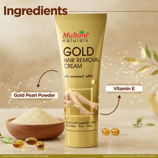 Multani Naturals Painless, Fast & Easy Gold Hair Removal Cream